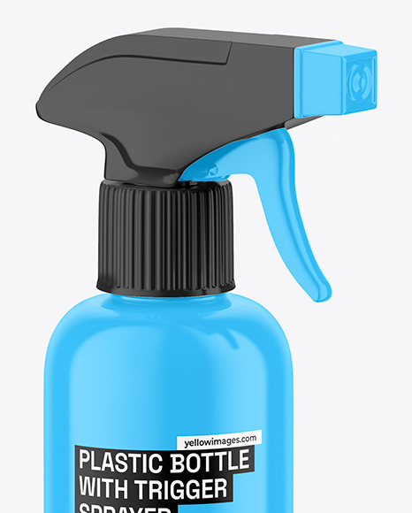 Glossy Plastic Bottle w/ Trigger Spray Mockup