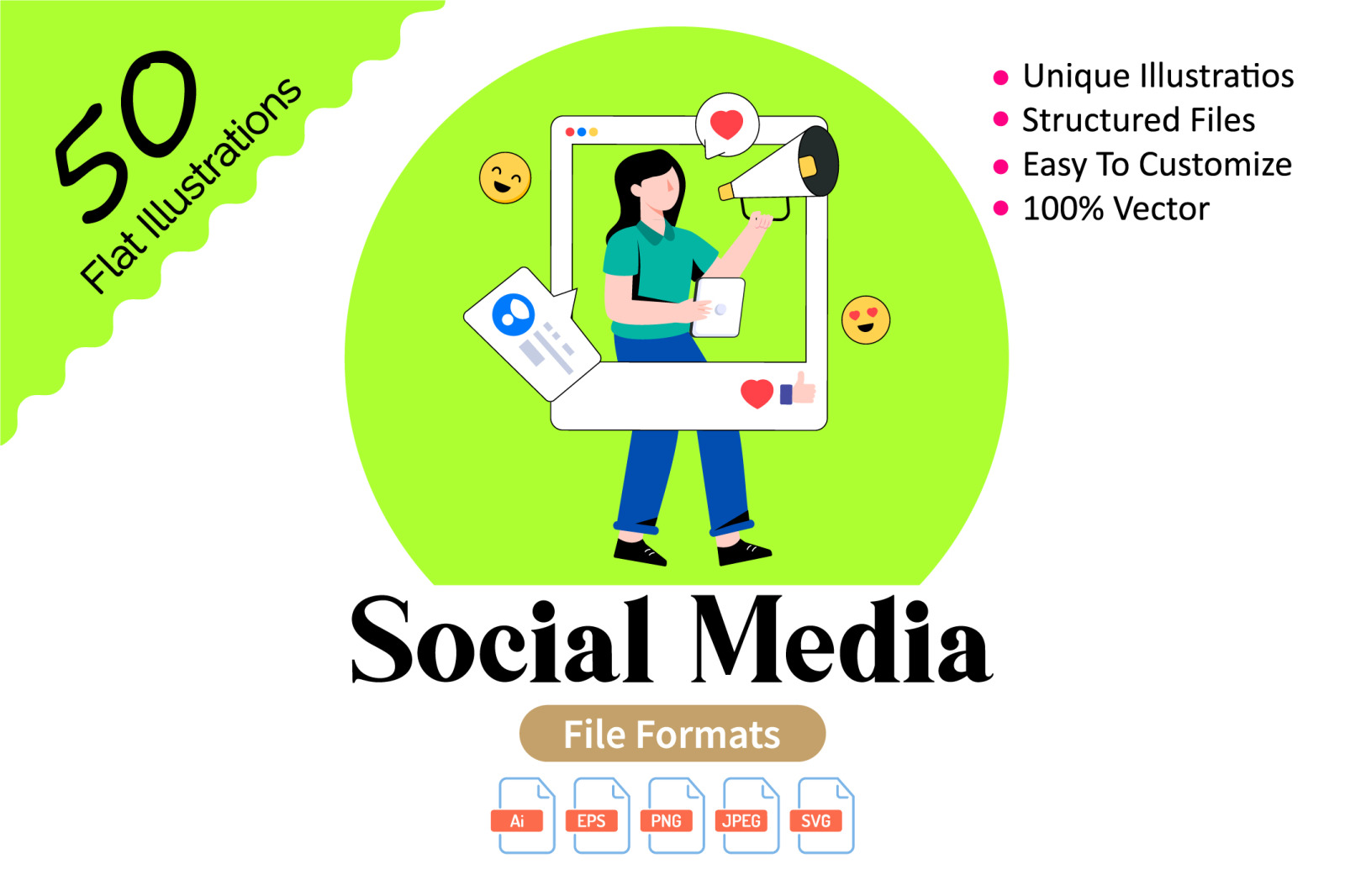 50 Social Media Illustrations 50 Social Media Illustrations