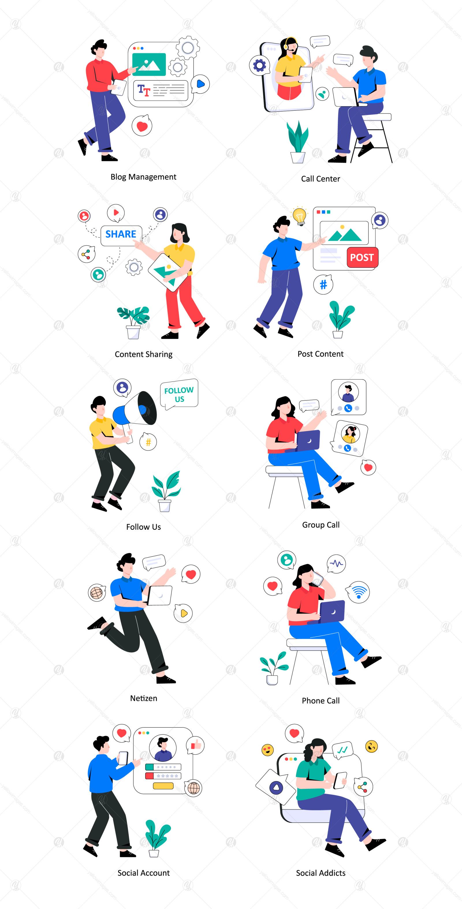 50 Social Media Illustrations 50 Social Media Illustrations