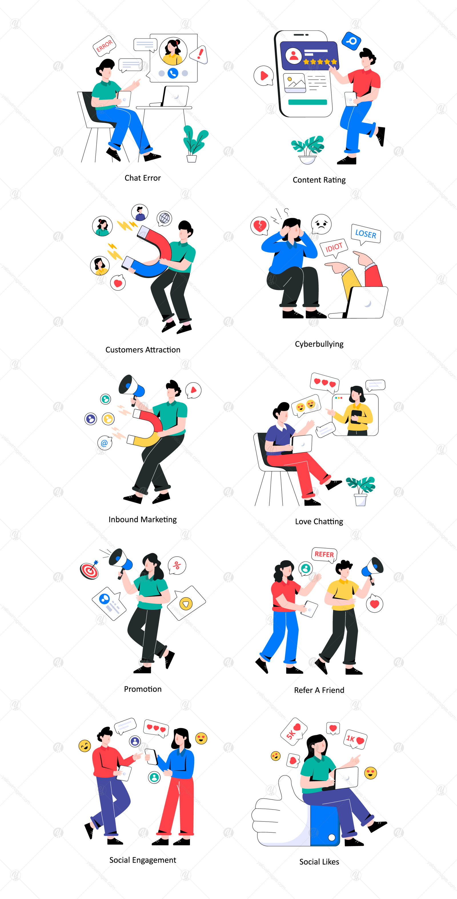 50 Social Media Illustrations 50 Social Media Illustrations