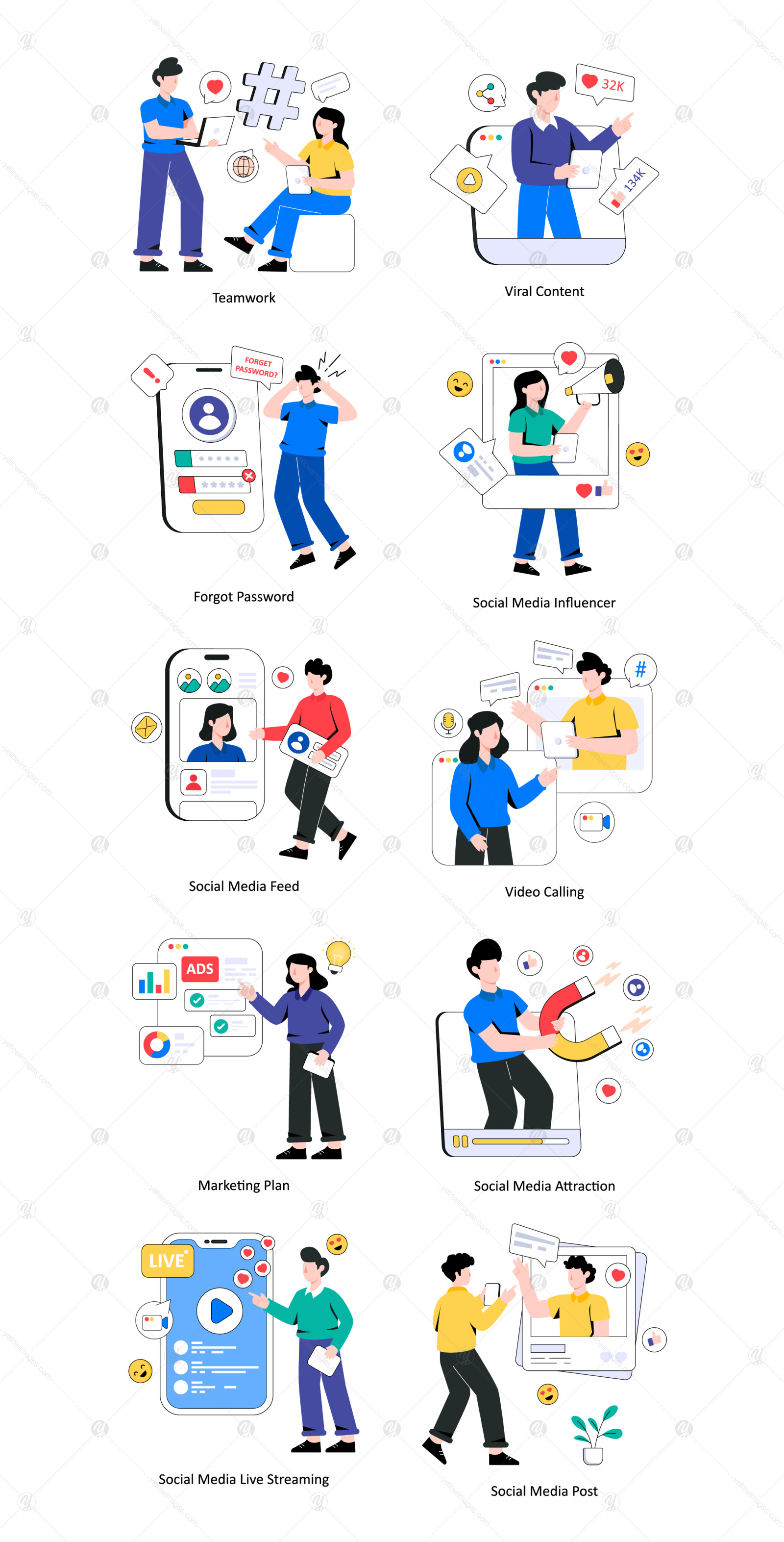 50 Social Media Illustrations 50 Social Media Illustrations