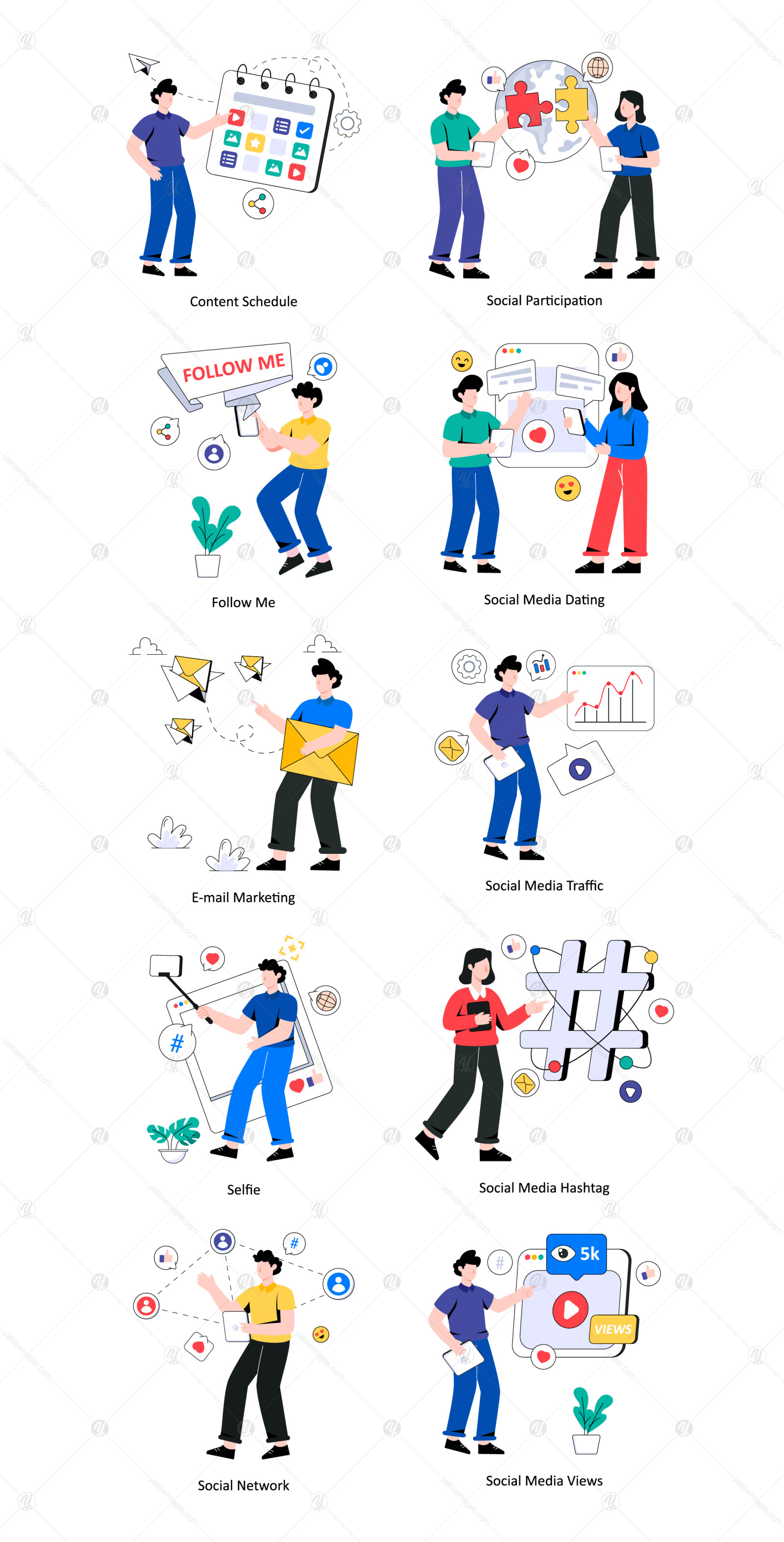 50 Social Media Illustrations 50 Social Media Illustrations