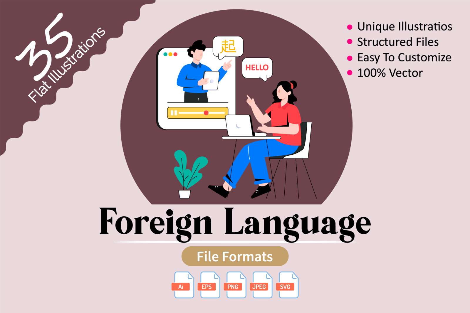 35 Foreign Language illustrations