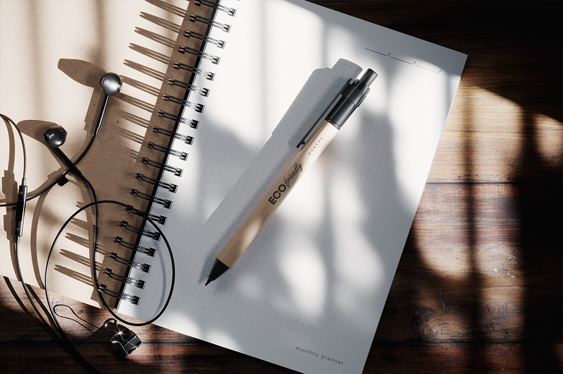 Eco Kraft Pen Branding Mockup Eco Kraft Pen Branding Mockup