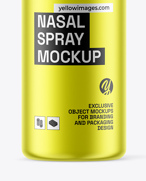 Metallic Nasal Spray Bottle Mockup