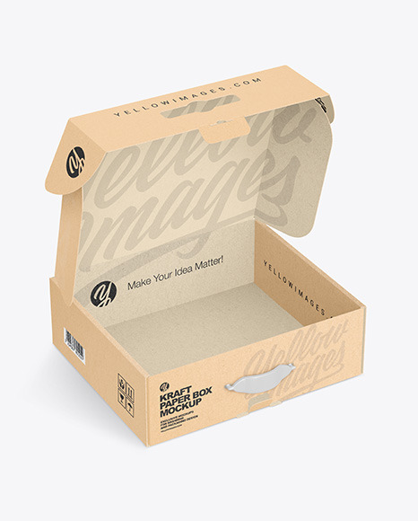 Opened Kraft Mailing Box Mockup