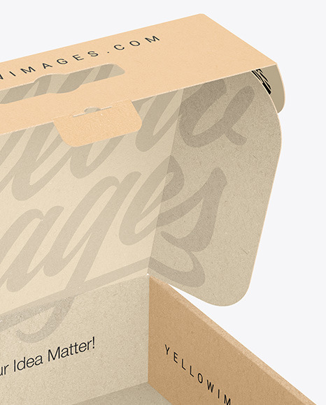 Opened Kraft Mailing Box Mockup