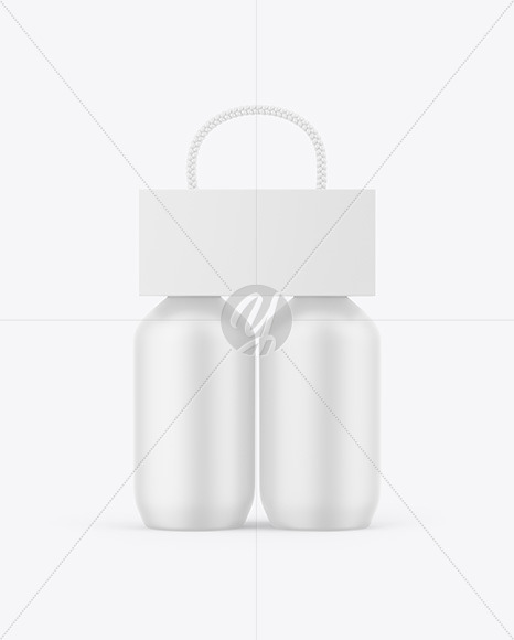 Paper Holder W/ Matte Bottles Mockup