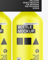 Paper Holder W/ Matte Bottles Mockup