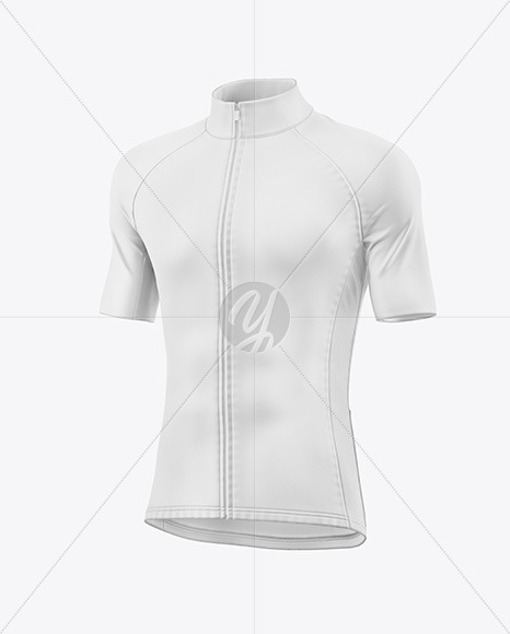 Men's Short Sleeve Cycling Jersey Mockup - Half Side View