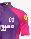 Men's Short Sleeve Cycling Jersey Mockup - Half Side View