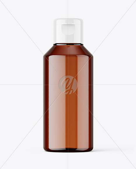 Amber Plastic Bottle Mockup