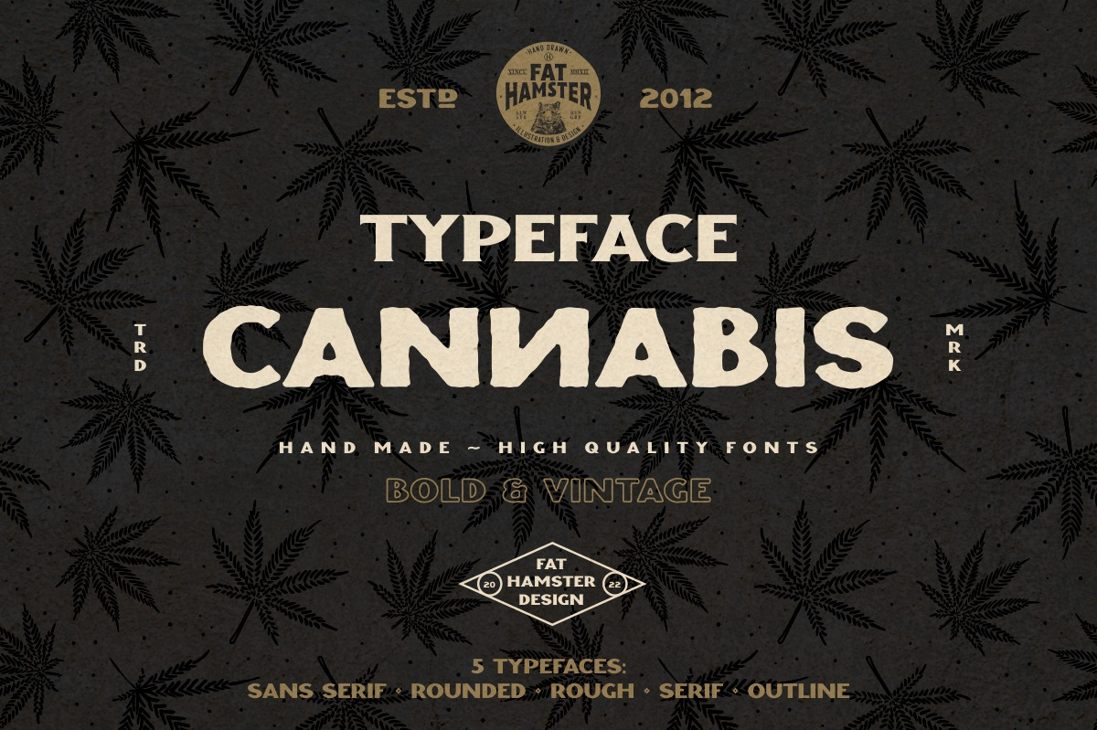 CANNABIS vintage font