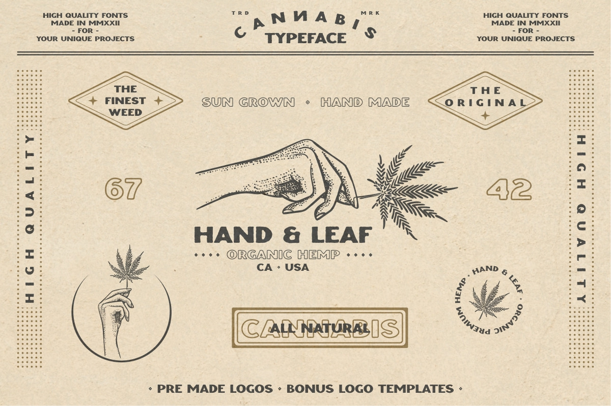 CANNABIS vintage font