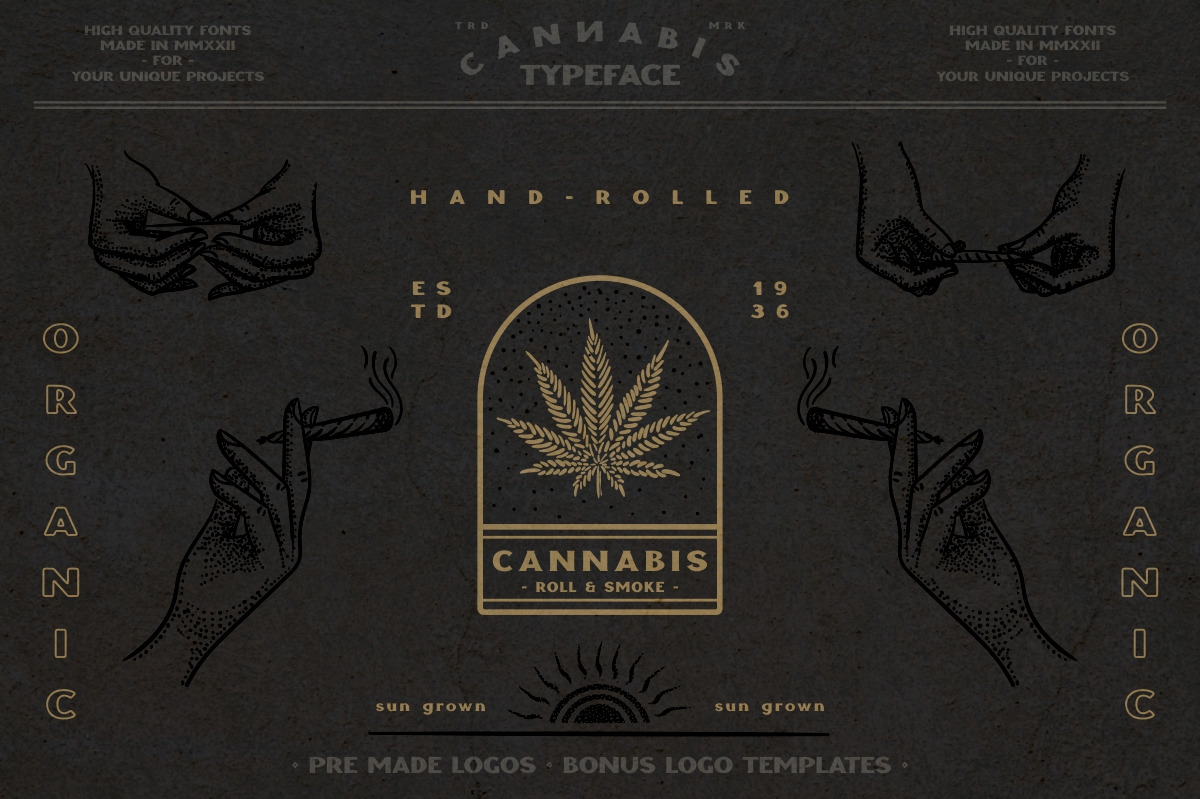 CANNABIS vintage font CANNABIS vintage font