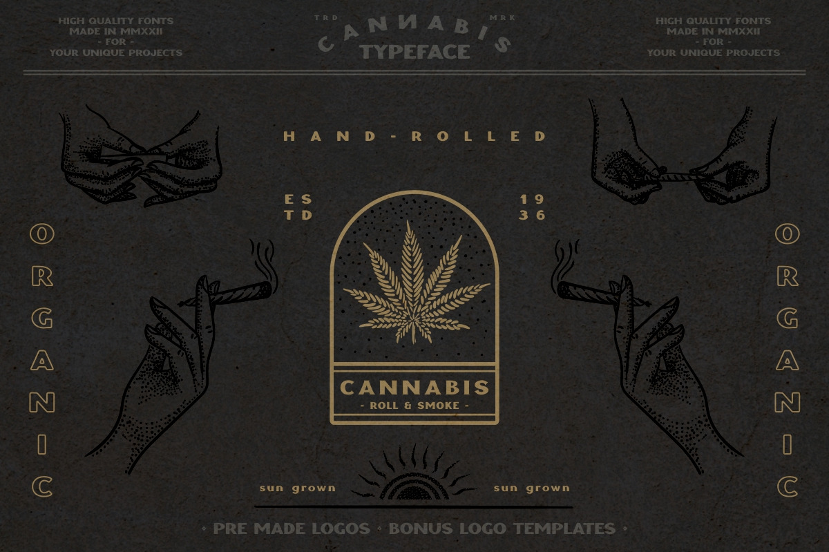 CANNABIS vintage font