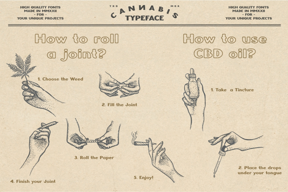 CANNABIS vintage font