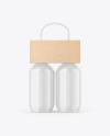 Kraft Holder W/ Glossy Bottles Mockup