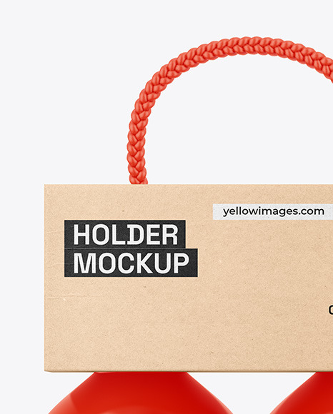 Kraft Holder W/ Glossy Bottles Mockup