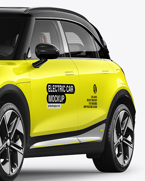 Electric Car Mockup - Half Side View