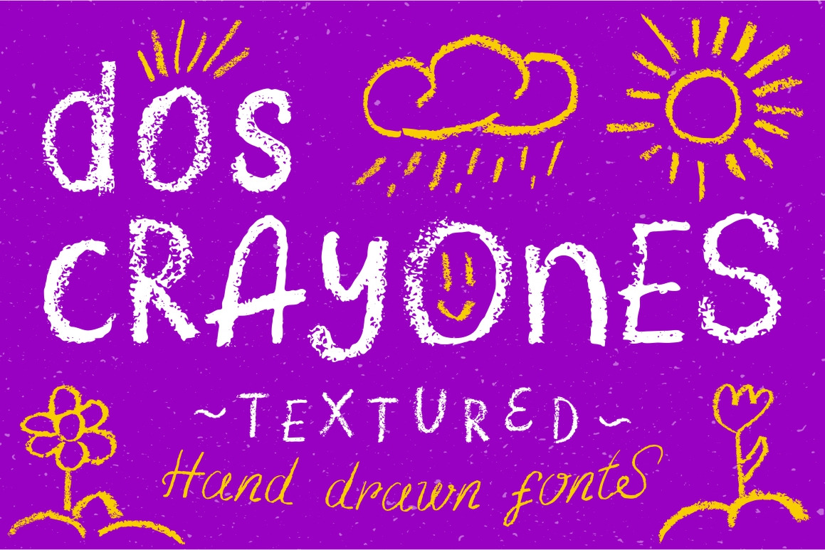 Dos Crayones 2 textured fonts Dos Crayones 2 textured fonts