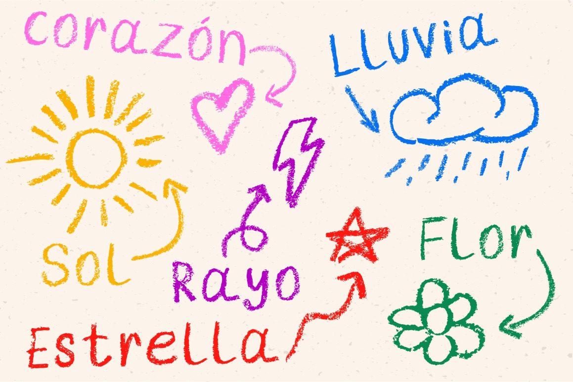Dos Crayones 2 textured fonts Dos Crayones 2 textured fonts