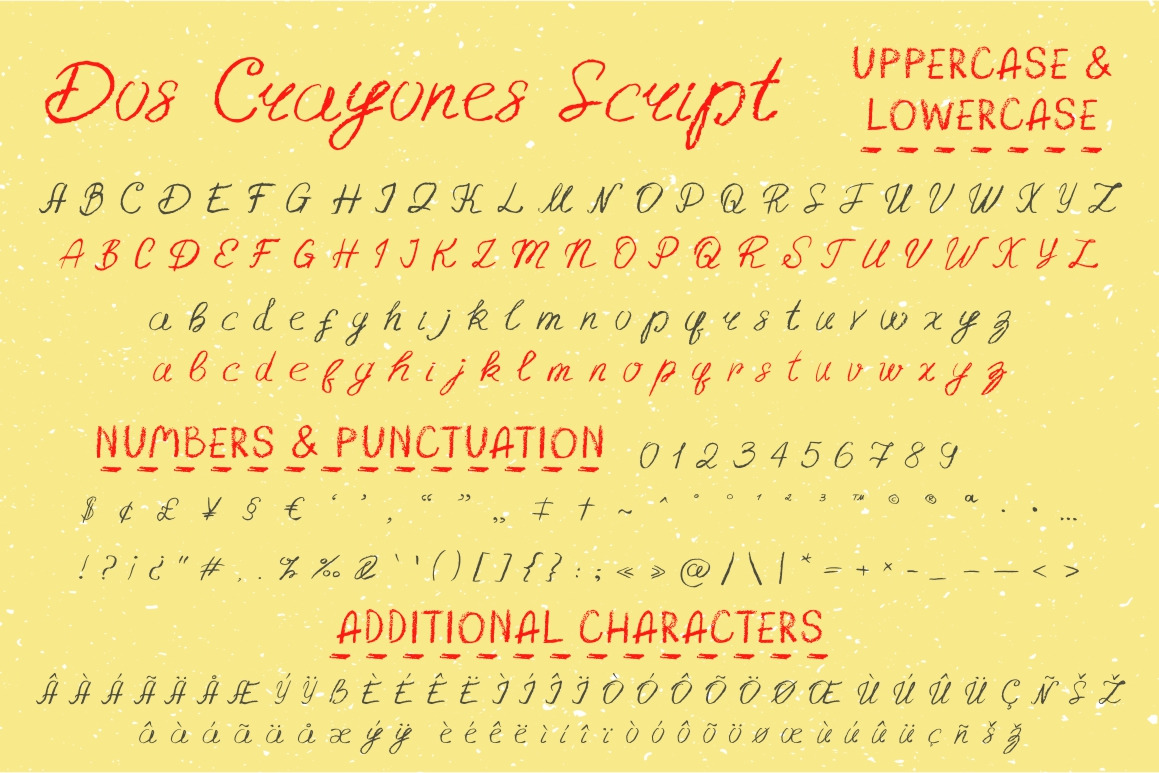 Dos Crayones 2 textured fonts