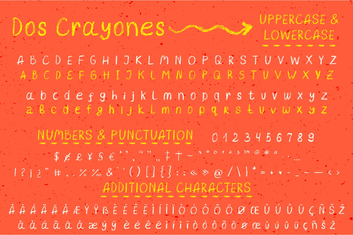 Dos Crayones 2 textured fonts Dos Crayones 2 textured fonts