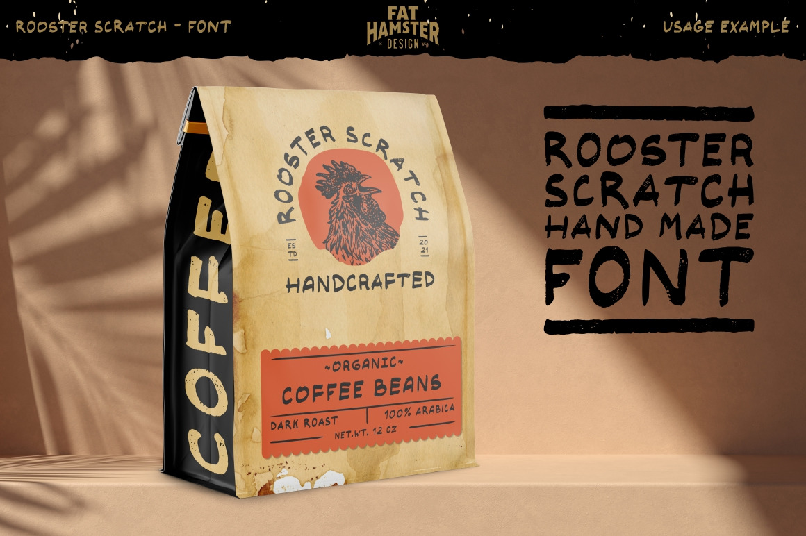 Rooster Scratch handcrafted font