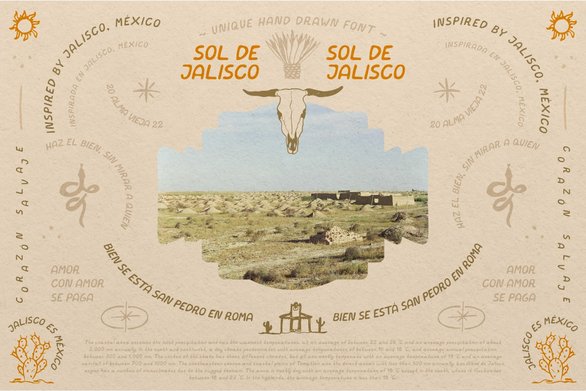 Sol de Jalisco mexican style font