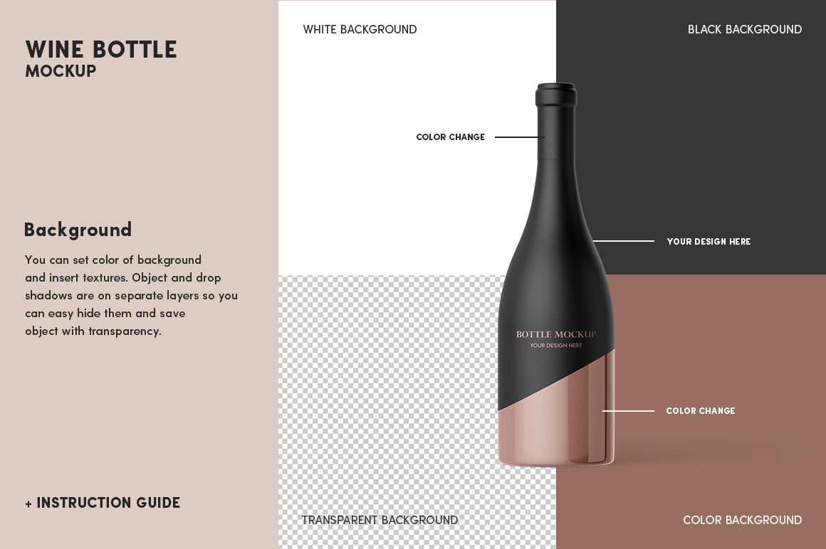 Wine Bottle Mockup Set