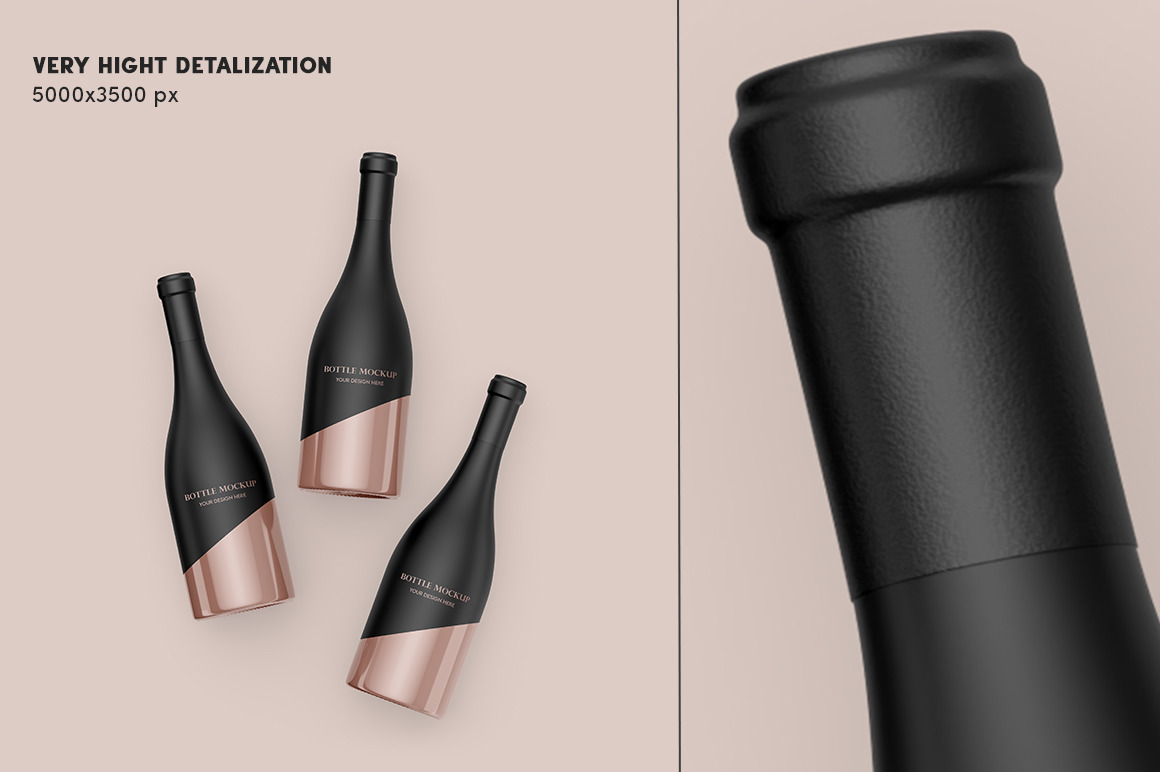 Wine Bottle Mockup Set