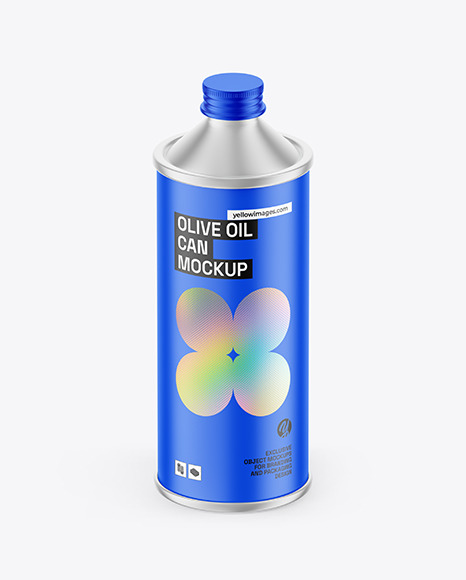 Matte Olive Oil Tin Can Mockup - Label mockup bottle