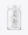 Clear Glass Pills Jar Mockup