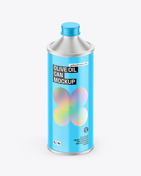 Glossy Olive Oil Tin Can Mockup - Label mockup bottle