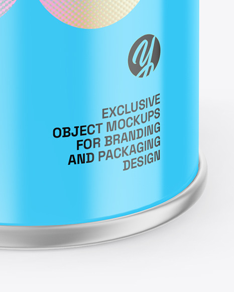 Glossy Olive Oil Tin Can Mockup