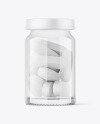 Clear Glass Pills Jar Mockup