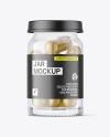 Clear Glass Pills Jar Mockup