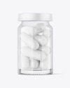 Clear Glass Pills Jar Mockup