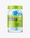 Clear Glass Pills Jar Mockup