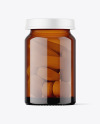 Amber Glass Pills Jar Mockup