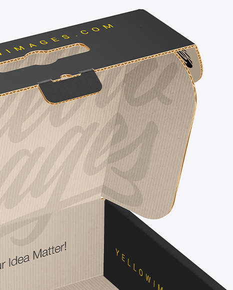 Opened Corrugated Mailing Box Mockup