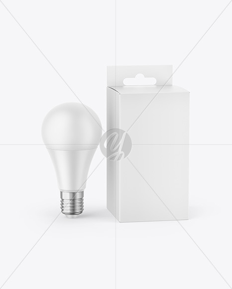 Box W/ Matte Light Bulb Mockup