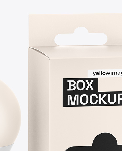 Box W/ Matte Light Bulb Mockup