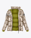 Metallic Woman's Down Jacket Mockup - Front View