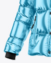 Metallic Woman's Down Jacket Mockup - Front View