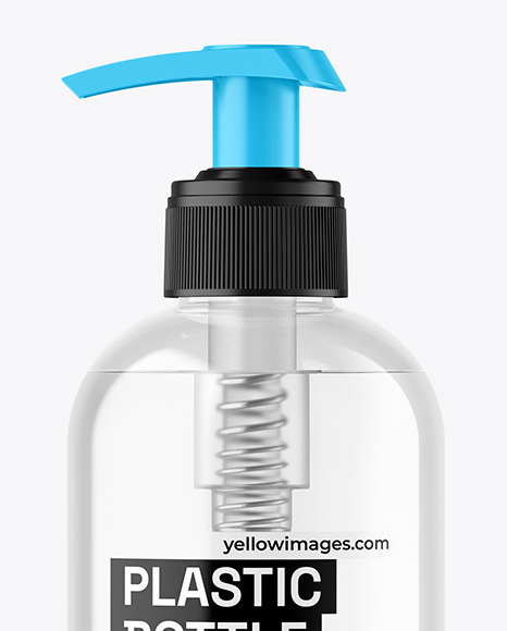 Clear Cosmetic Bottle with Pump Mockup