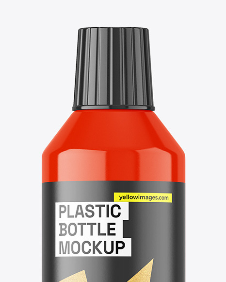 Glossy Plastic Bottle Mockup