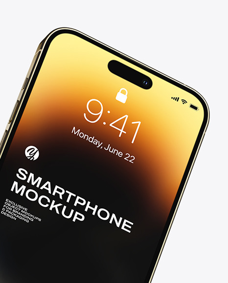 iPhone 14 Pro Max Gold Mockup