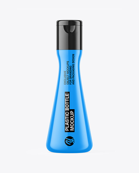 Glossy Plastic Bottle Mockup - Shower gel